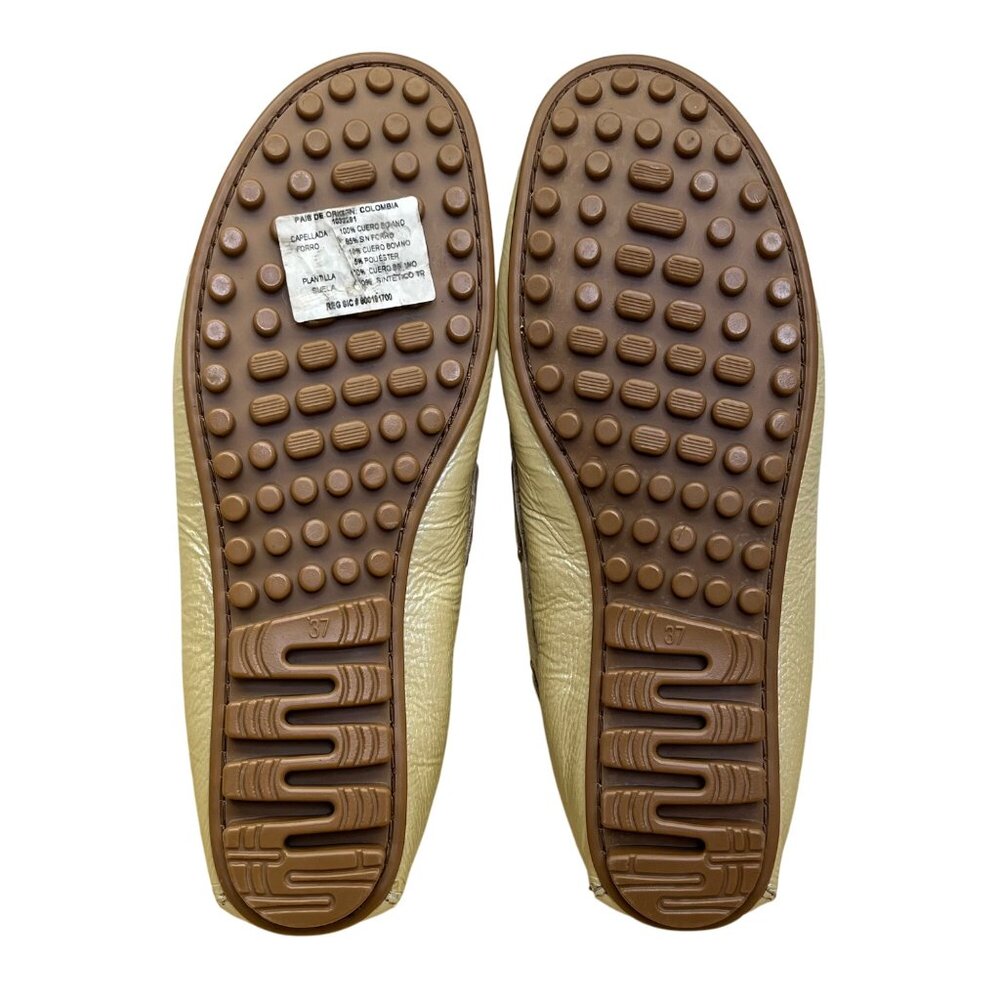 Velez Women’s Beige Leather Denver Casual Driving Loafers Size 6.5 - Picture 8 of 9